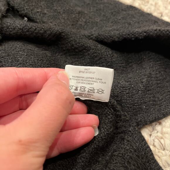 Tory Burch Wool Alpaca Tunic Sweater Black Sz S Knit Pullover Preppy - Picture 3 of 8